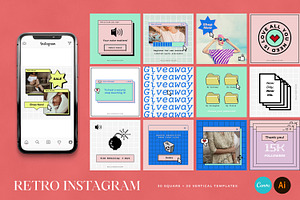 Retro Computer Instagram Templates