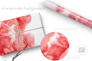 Ombre Watercolor Texture Red & Pink