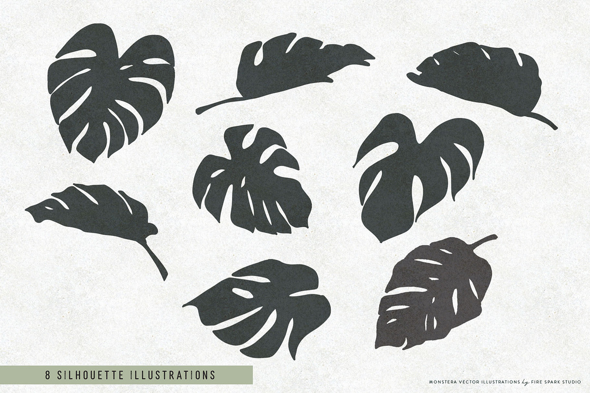 Monstera Leaf Vectors and Patterns, an Object Graphic by Fire Spark Studio (Photo 4 of 6)
