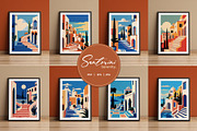 Flat Vector Santorini Serenity Print, a Background Graphic by Vibrand Studio (Thumbnail 6 of 9)