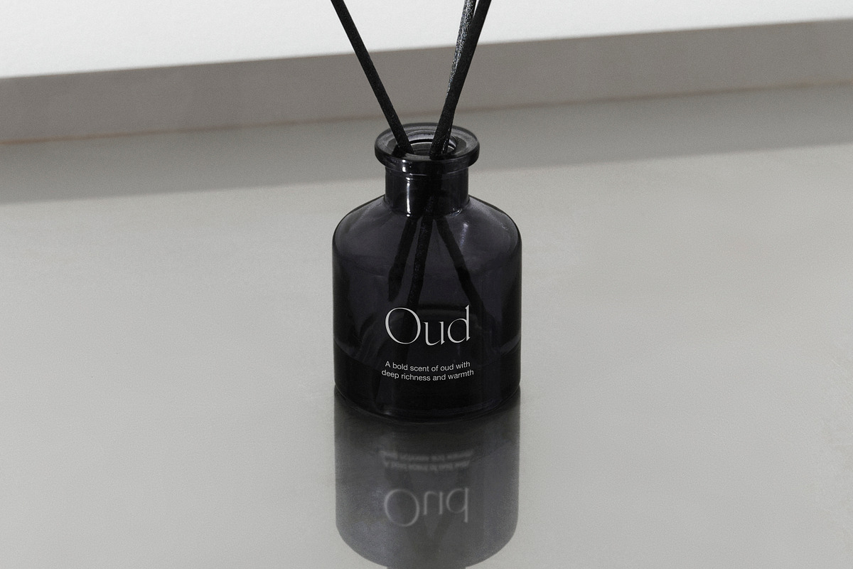 Glass Diffuser Bottle Mockup PSD, a Packaging Mockup by Feel This (Photo 2 of 3)