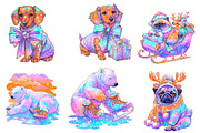 Funny Christmas Animals clipart, an Illustration by CreationArt (Thumbnail 4 of 6)