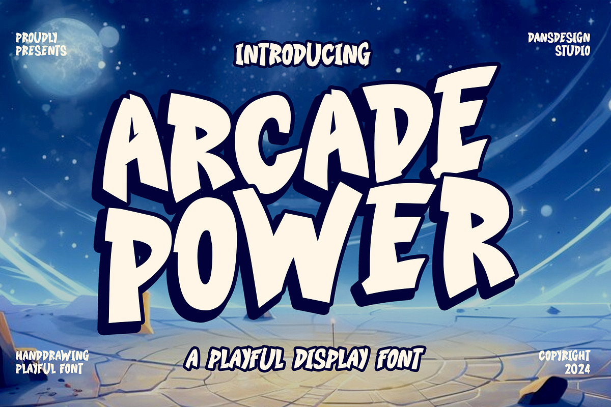 Arcade Power Marker Playful Comic, a Handwritten Font by dansdesign (Photo 1 of 12)
