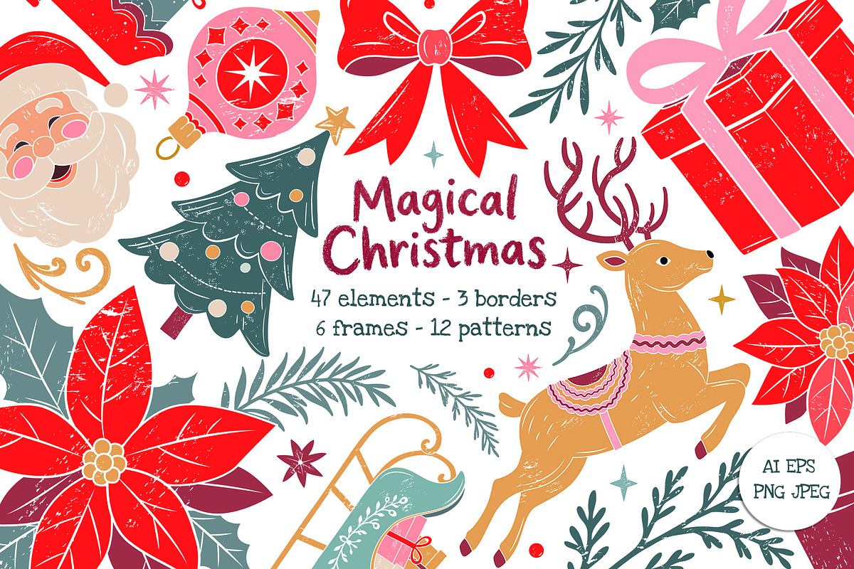 Magical Christmas. Vector Clipart, a Seasonal Illustration by Hanna's ArtLab (Photo 1 of 8)