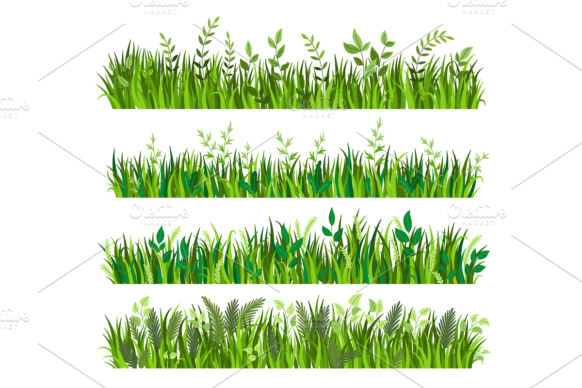 Summer grass borders set. Nature, an Object Illustration by the8monkey