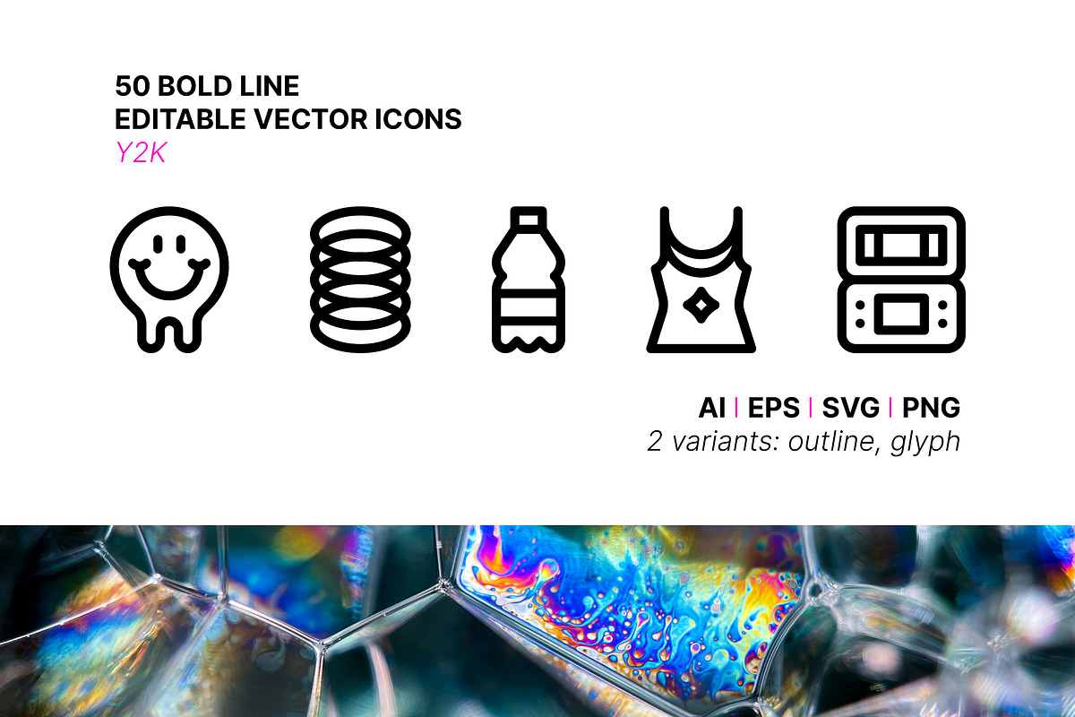 50 Y2K Icons, an Outline Icon by Side Project (Photo 1 of 8)