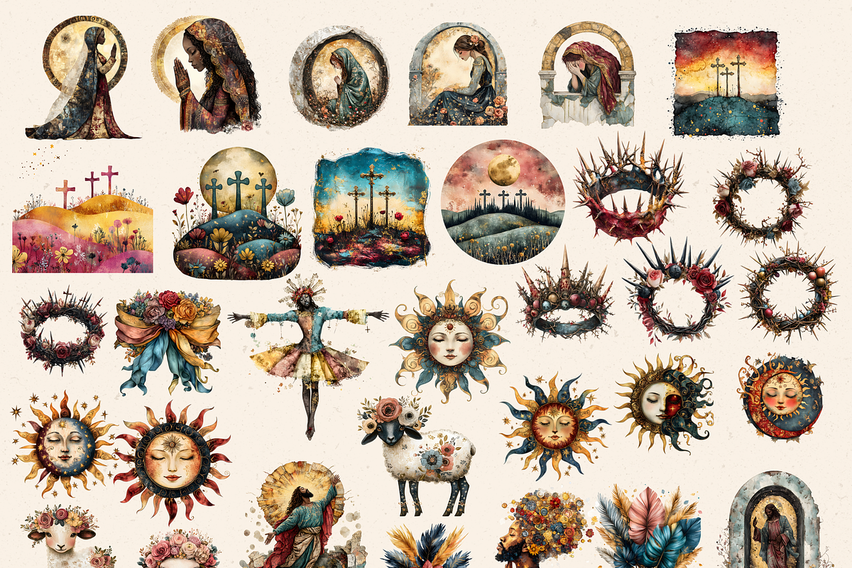 SURREAL EASTER BIBLICAL CLIPART PACK, a Person Illustration by Daring Digies (Photo 2 of 10)