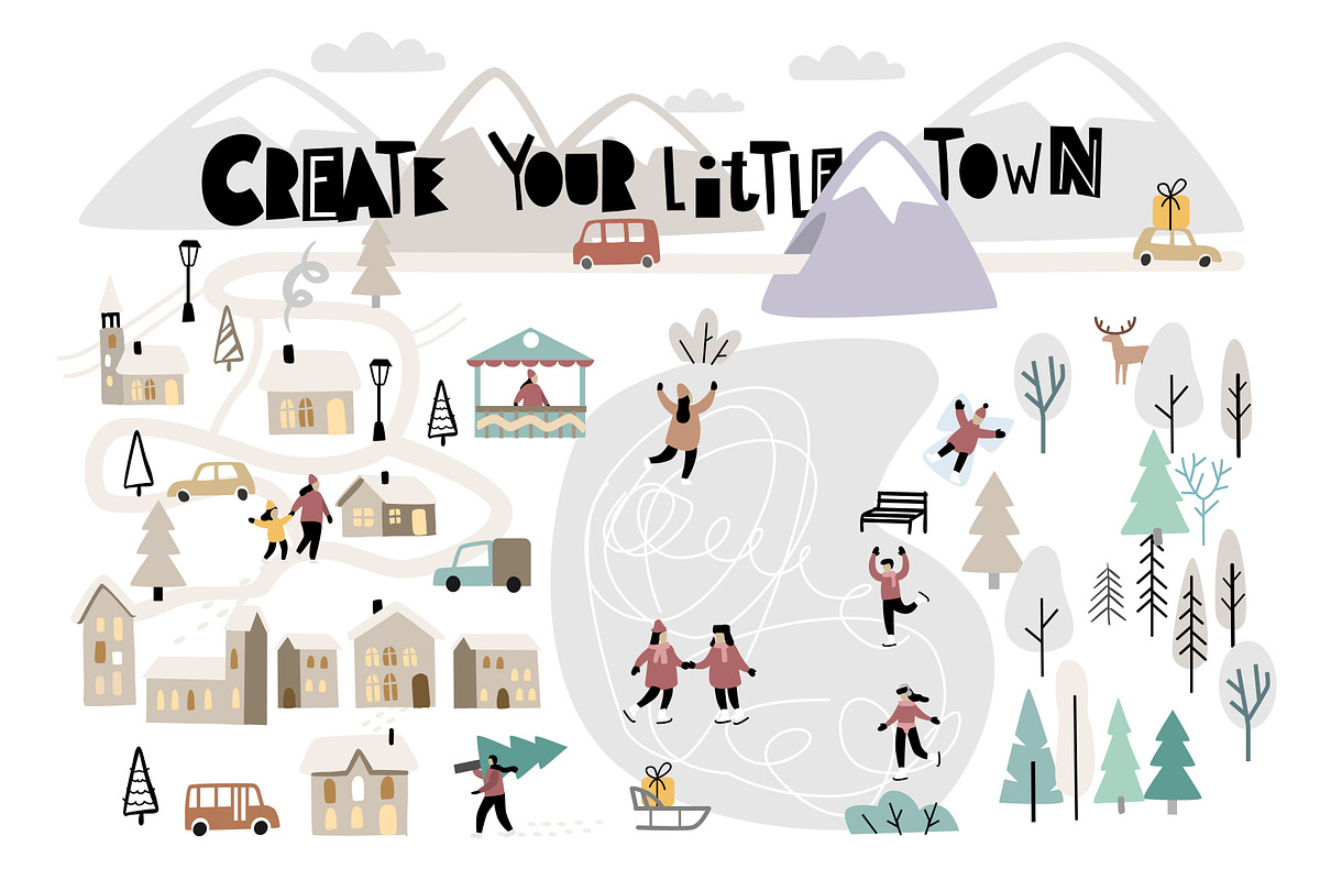 Christmas in big city. Vector maps., an Illustration by bioraven (Photo 5 of 12)