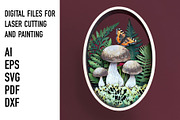 Mushroom Woodland Oval SVG File, an Object Graphic by HelloWood (Thumbnail 1 of 3)