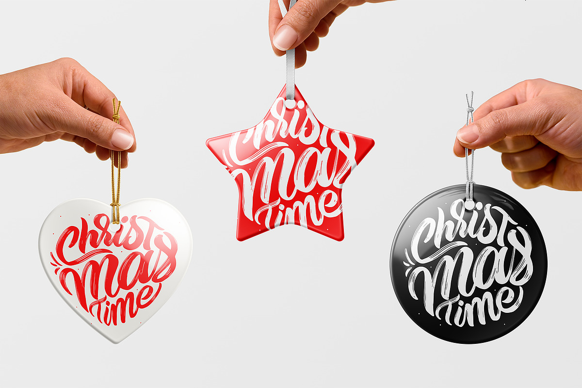Christmas Ceramic Ornament Mockup, a Product Mockup by PrimeMockup (Photo 6 of 11)
