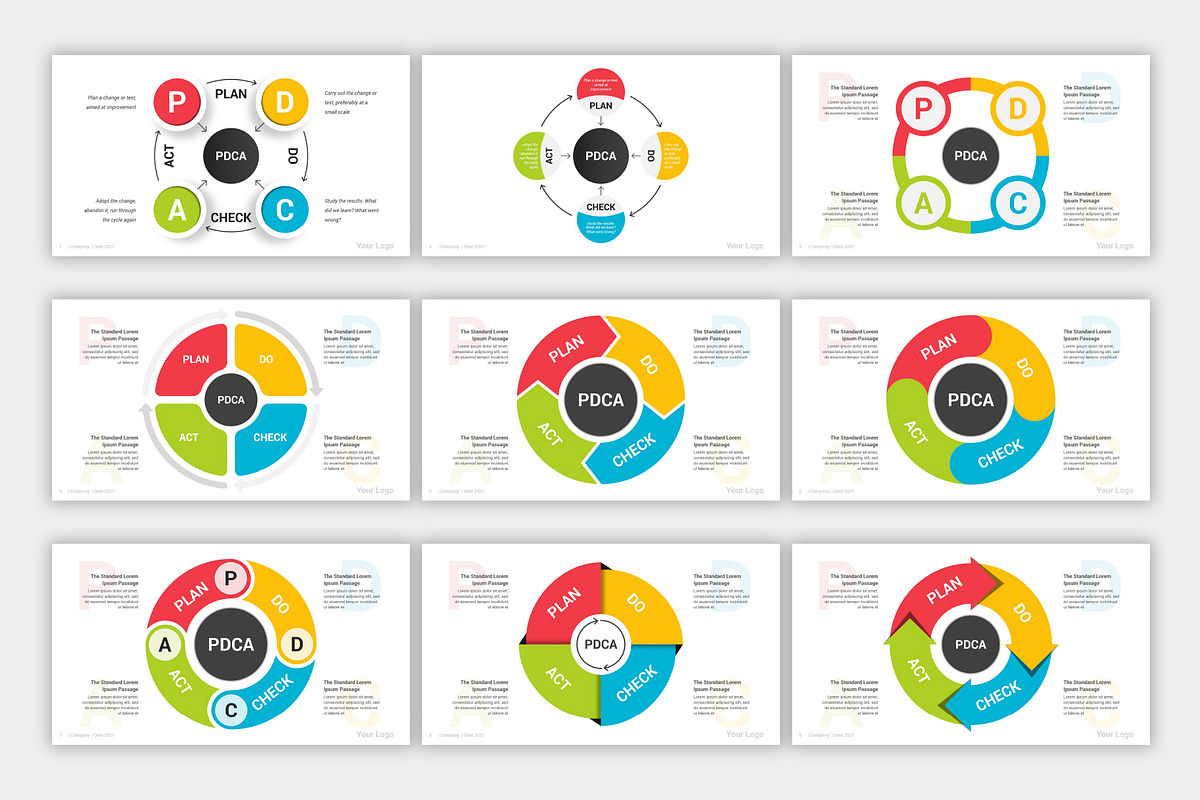 PDCA Cycle Google Slides Infographic, a Presentation Template by SlideOne (Photo 4 of 7)