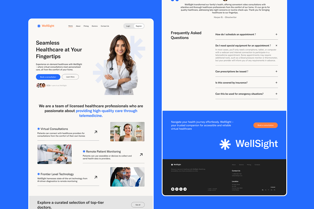WellSight - Figma Medical Template, a Landing Page Template by Moyin (Photo 1 of 4)