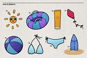 Beach set of 39 PNG elements, an Object Illustration by LOKSKIH (Thumbnail 4 of 5)