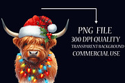 Cute Christmas Highland Cow Clipart, an Illustration by Libby Wishes (Thumbnail 6 of 7)