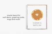 Waffle clipart illustration, a Food Illustration by Allyson Johnson (Thumbnail 2 of 3)