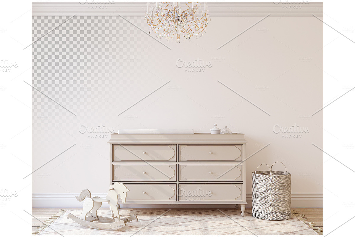 ROMANTIC NURSERY Wall&Frame Mockups, a Poster Template by MyHomeMockups (Photo 6 of 10)