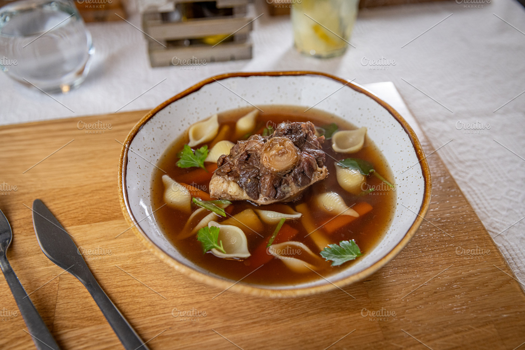Oxtail soup with vegetables, a Food & Drink Photo by Grafvision photography