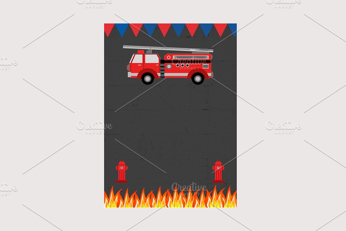 Fireman Invitations printable, a Stationery Template by mpcprintables (Photo 3 of 3)