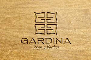 Engraved Wood Logo Mockup