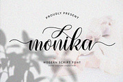 Monika Calligraphy Font, a Script Font by Cut Story (Thumbnail 1 of 11)