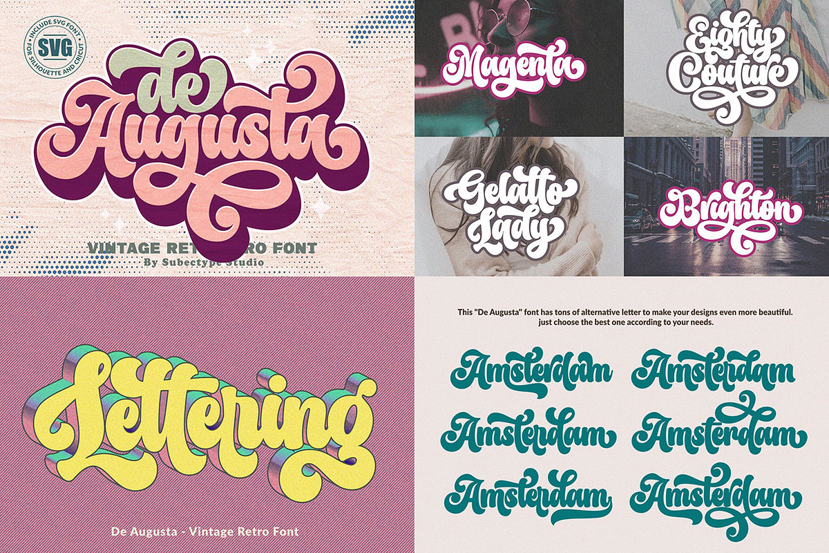 Vintage Retro Font Bundle, a Font by Subectype Studio (Photo 2 of 8)