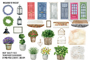 Watercolor front door scene creator, an Object Graphic by yana.fefelova (Thumbnail 2 of 4)