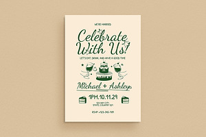 Vintage Handdrawn Wedding Invitation, an Invitation Template by VectorVactory