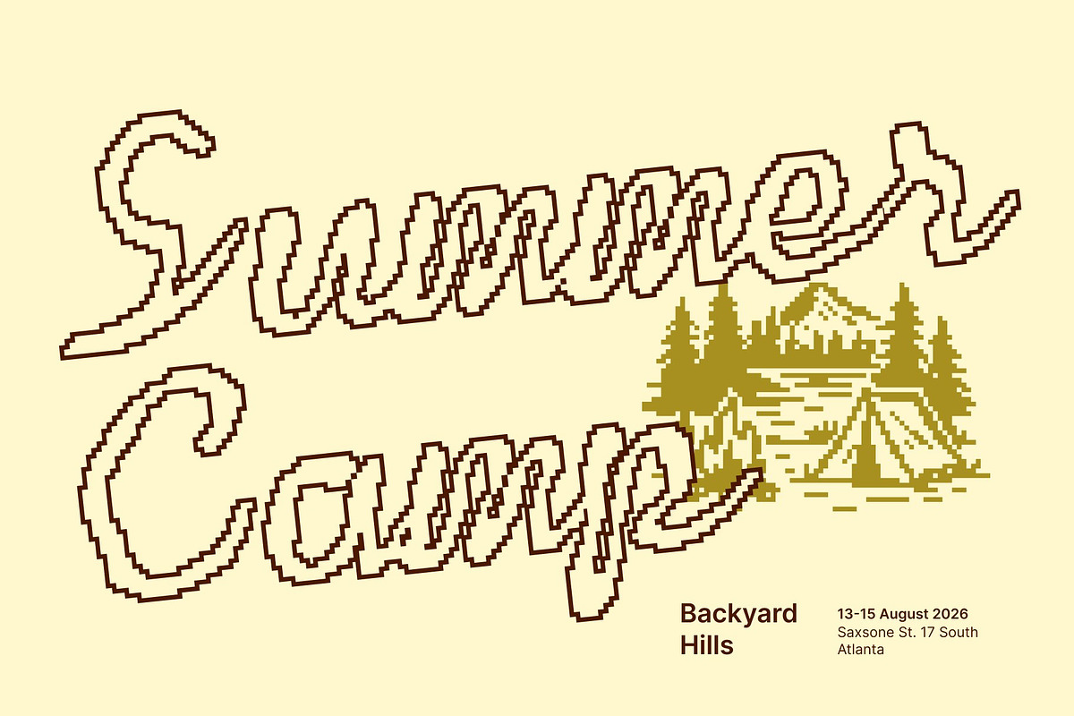 CS Melanie Pixel, a Script Font by Craft Supply Co. (Photo 7 of 8)