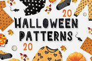 20 halloween patterns pack!, a Pattern Graphic by Andrea De Oliveira (Thumbnail 1 of 8)