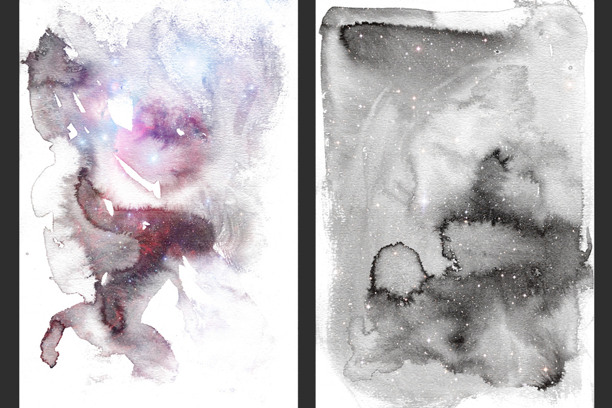 Galaxy India Ink Wash Backgrounds, a Texture Graphic by M. by mprintly (Photo 2 of 7)