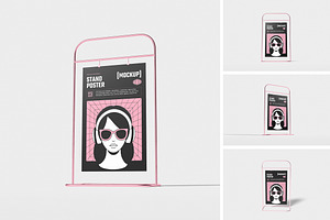 Poster Stand Mockup, an Advertising Mockup by HanaSaka_Studio