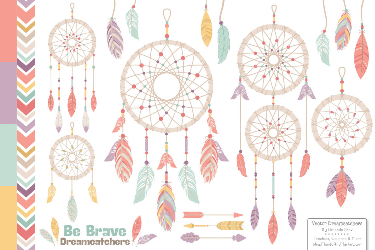 Vintage Vector Dreamcatchers Clipart, an Illustration by Amanda Ilkov (Photo 1 of 4)