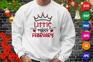 Little Miss February Valentine SVG