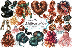 Hair Clipart,Long Hair, Natural Hair, a Graphic by designcity5