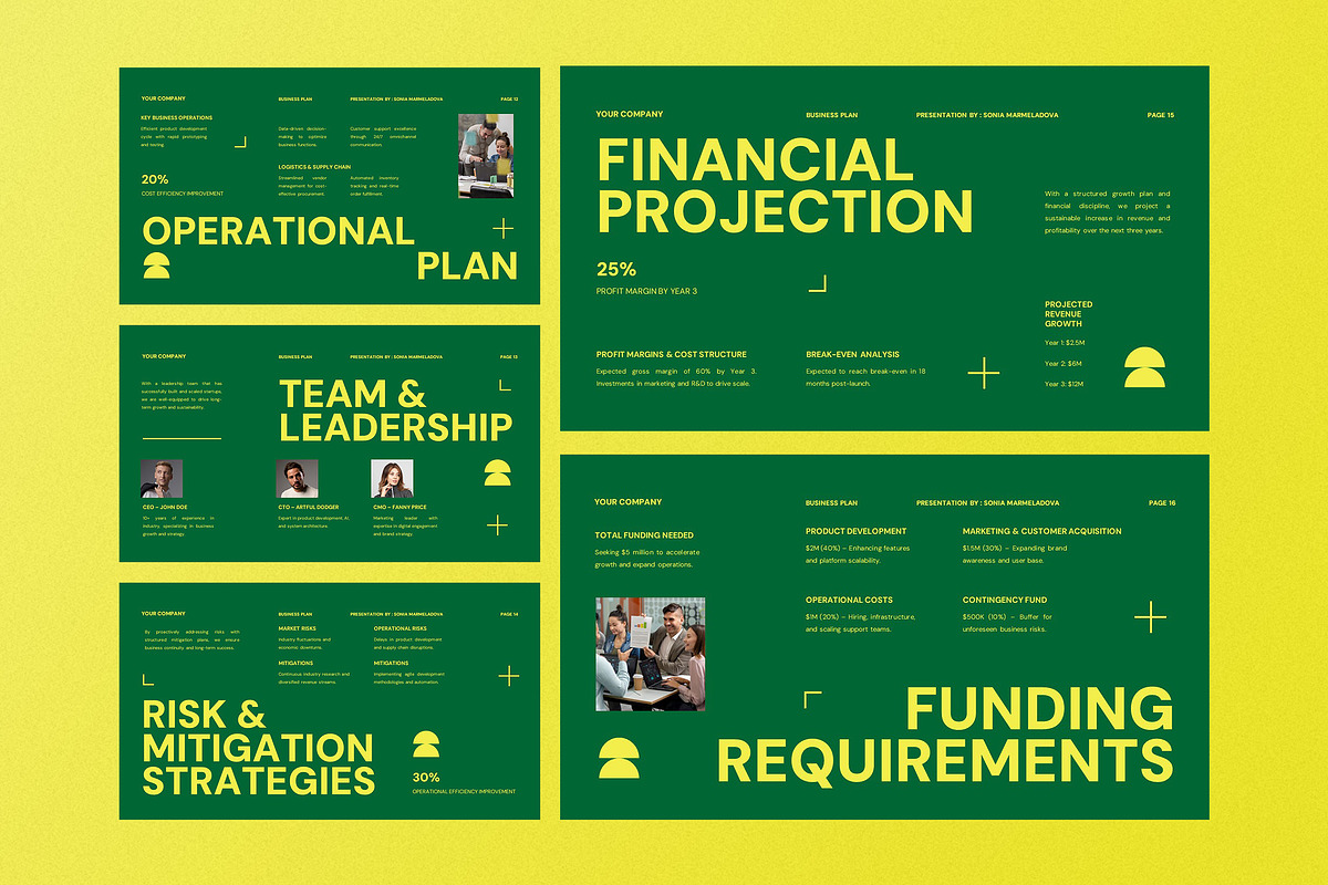 Green Business Plan Google Slide, a Presentation Template by Aiyari Graphic (Photo 4 of 5)