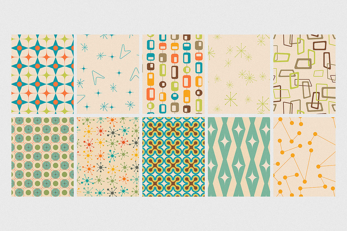 Atomic Age 1950's Retro Pattern Set, a Pattern Graphic by Kokoshka (Photo 2 of 2)