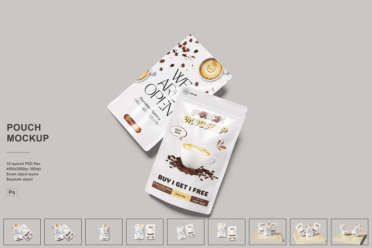 Pouch Mockup, a Packaging Mockup by NyakBiett (Photo 1 of 11)