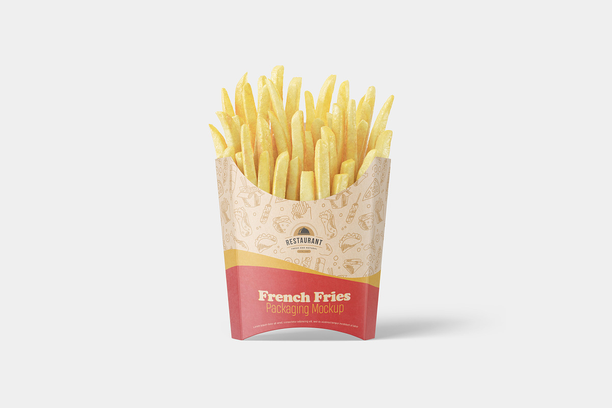 French Fries Packaging Mockup, a Packaging Mockup by Seven Lights (Photo 5 of 19)