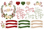 Christmas Floral Heart Vectors, an Illustration by Amanda Ilkov (Thumbnail 4 of 4)