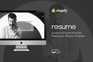 Resume Portfolio Shopify Template