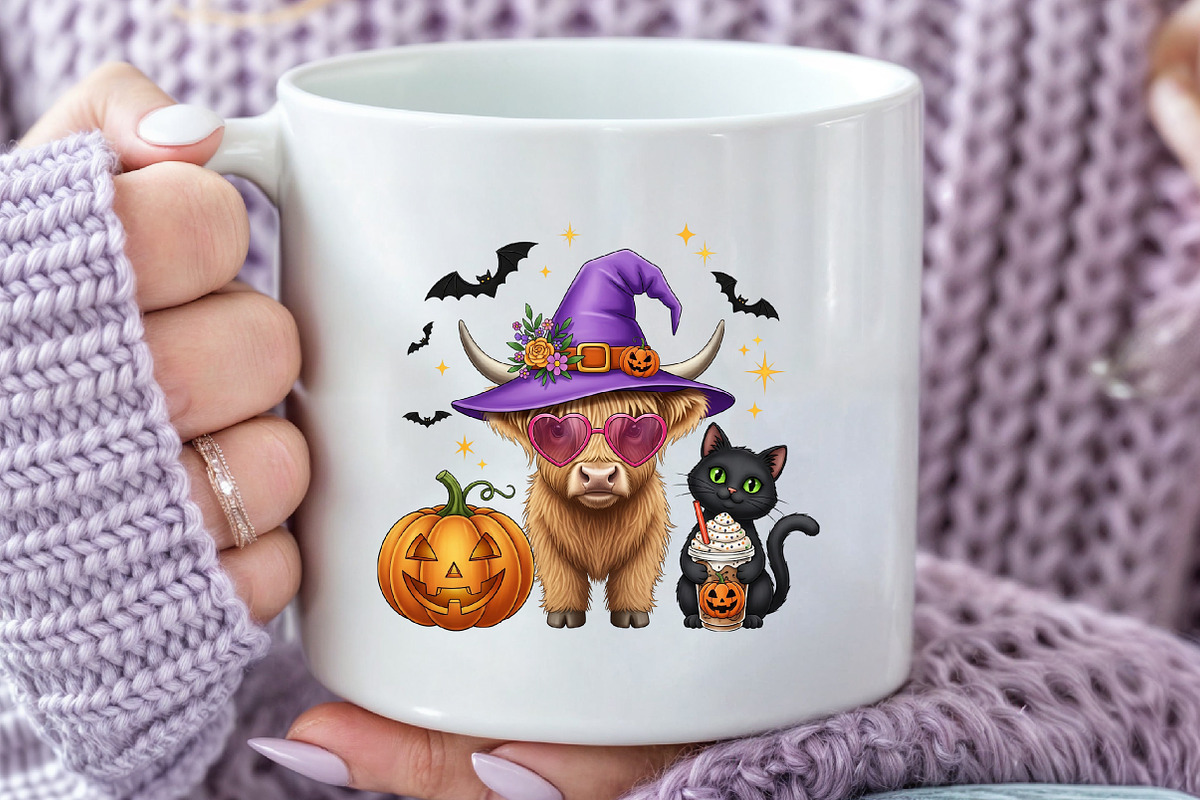 Halloween Highland Cow Png, an Illustration by Black Bird Studio (Photo 3 of 4)
