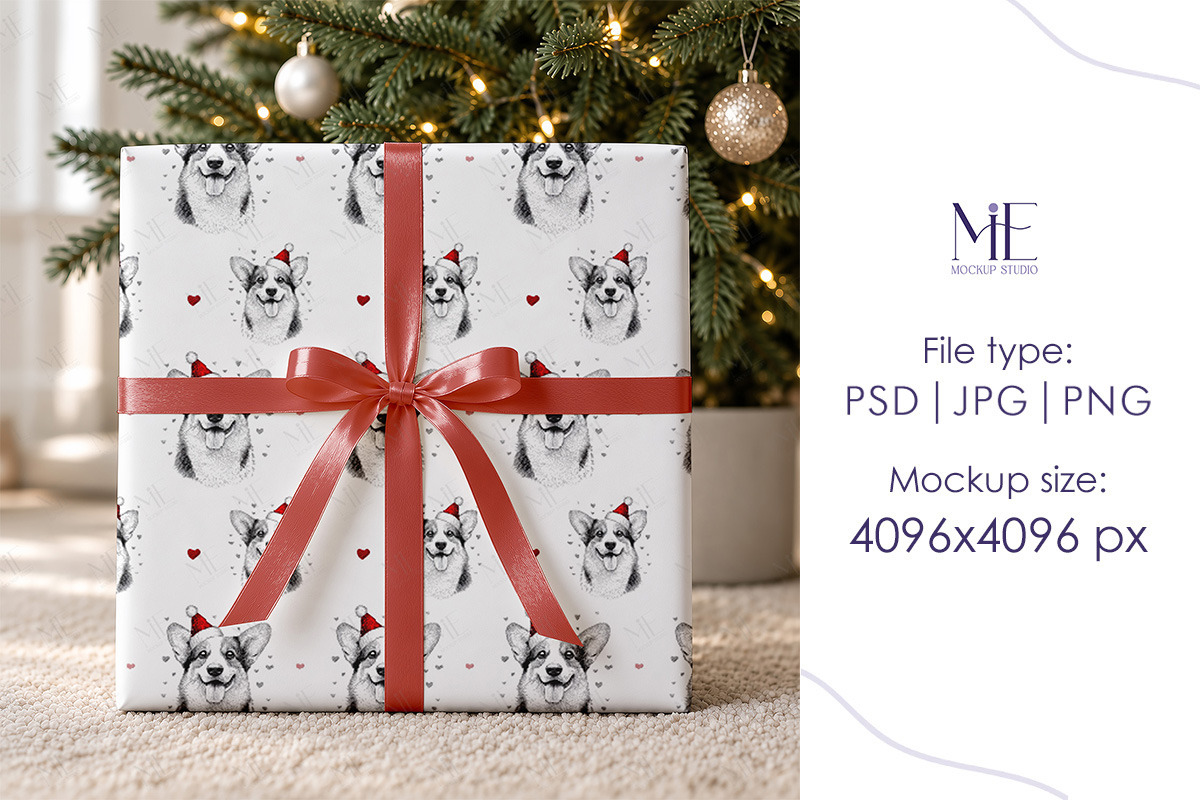Christmas Gift Wrapping Paper Mockup, a Packaging Mockup by Mie Mockup Studio (Photo 7 of 7)