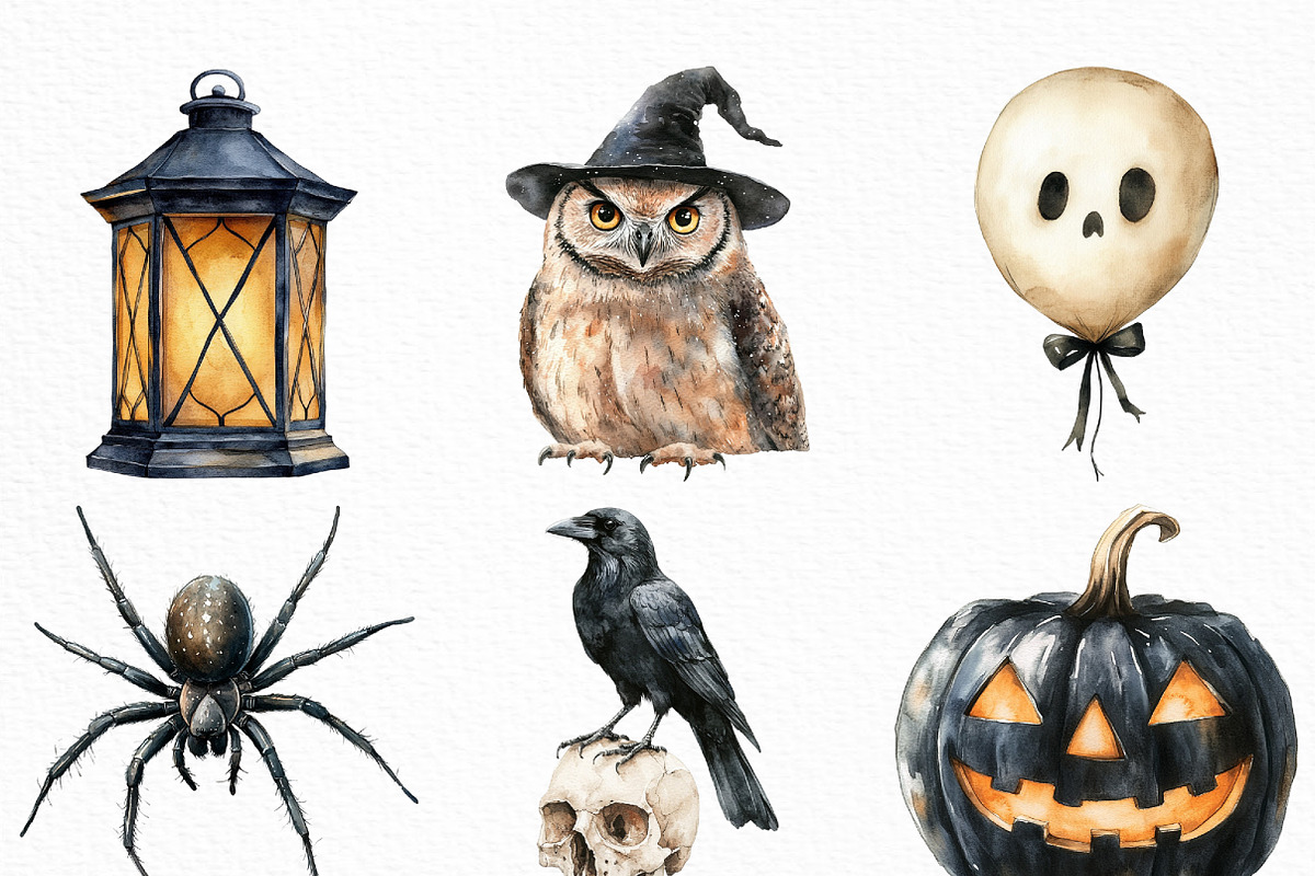 Beige & Black Halloween Clipart, an Illustration by Craft Nest (Photo 3 of 6)