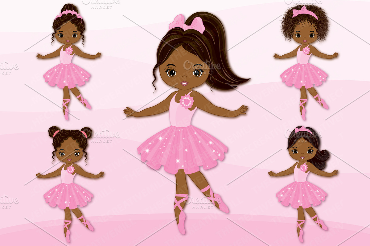 Vector African American Ballerina, an Illustration by TheCreativeMill (Photo 1 of 5)