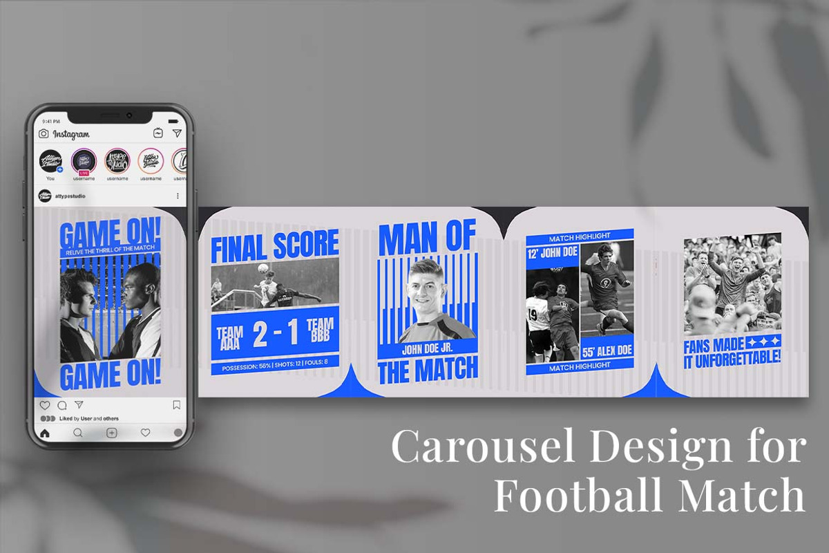 Football Match Instagram Carousel, a Social Media Template by Attype (Photo 5 of 5)