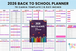 2026 Back To School Planner Canva, a Stationery Template by Shumaya