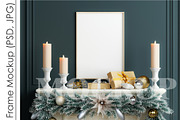 Christmas Frame Mockup PSD JPG, a Print Template by VNmockup (Thumbnail 1 of 4)