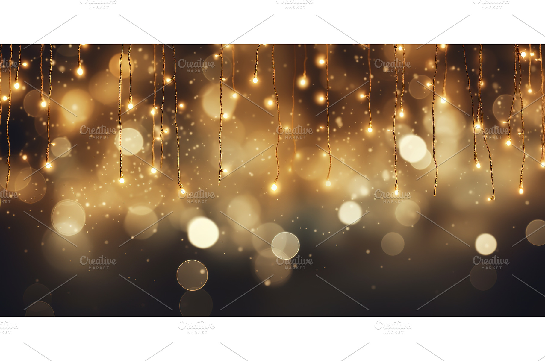 Christmas warm gold garland lights, a Holiday Photo by ZinetroN