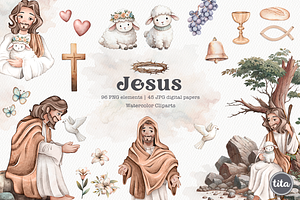 Jesus watercolor clipart