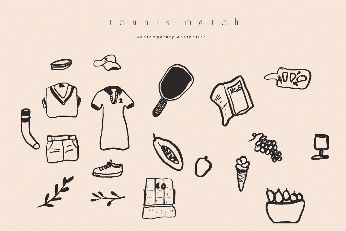 Tennis & Sport Icons + Marker Font, an Object Graphic by Laras Wonderland (Photo 5 of 10)